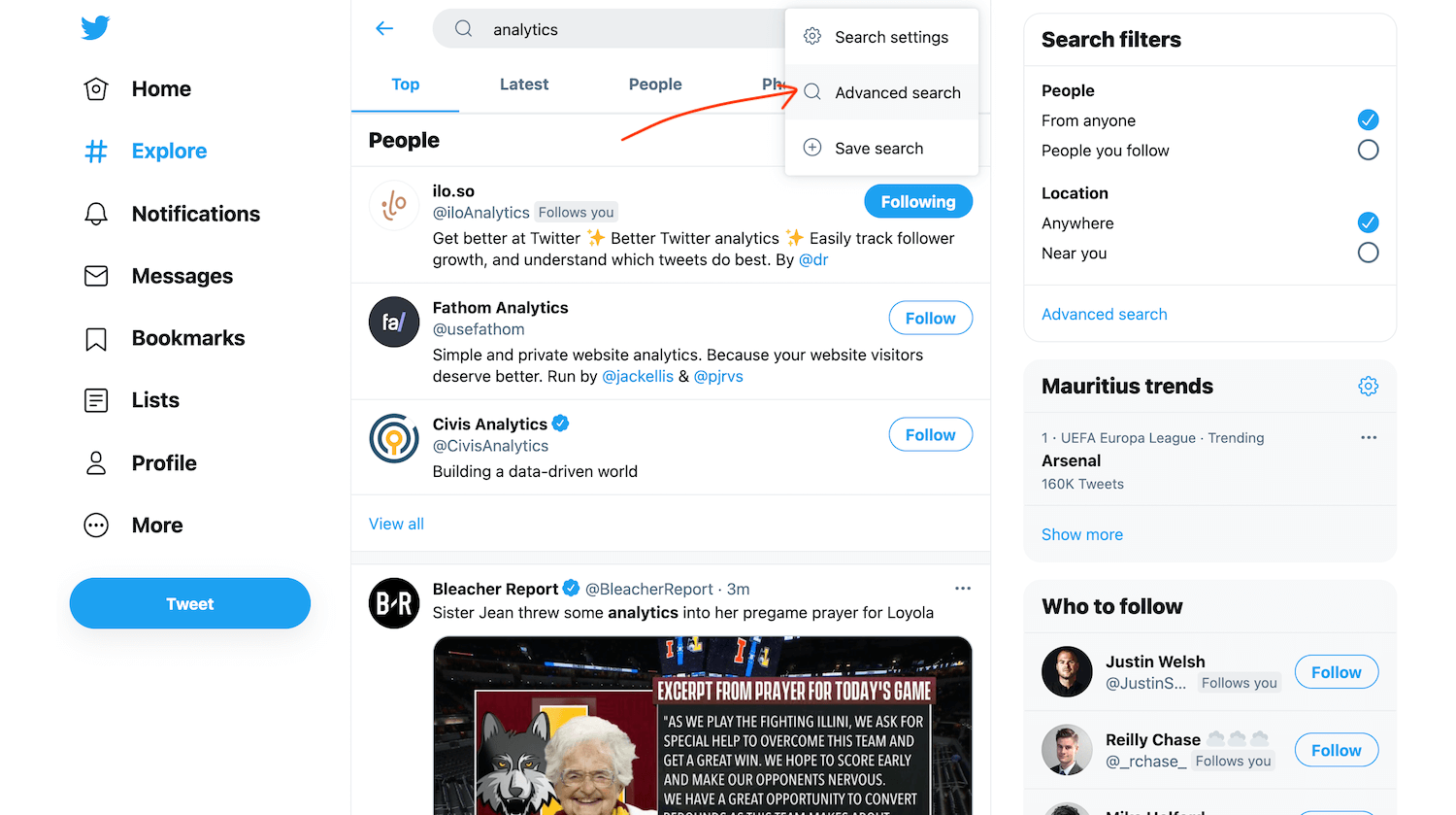 advanced twitter search mobile