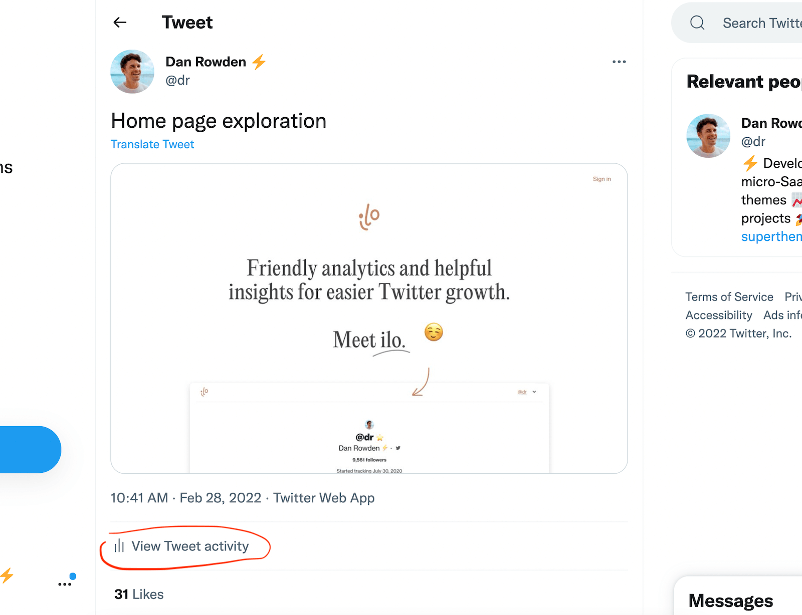 How to view analytics metrics for a single tweet